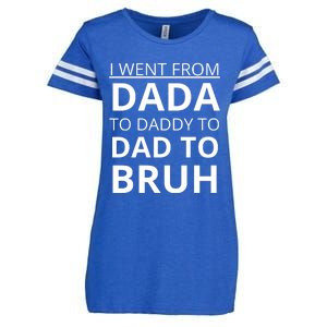 I Went From Dada To Daddy To Dad To Bruh Enza Ladies Jersey Football T-Shirt