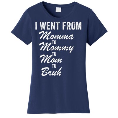 I Went From Momma To Mommy To Mom To Bruh Mom Life Funny Mothers Day Women Women's T-Shirt