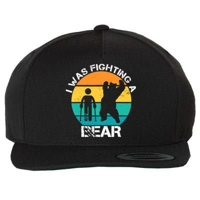 I Was Fighting A Bear Broken Leg Injury Recovery Wool Snapback Cap