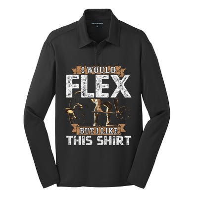 I Would Flex But I Like This Gift For Workout Lovers Cool Gift Silk Touch Performance Long Sleeve Polo