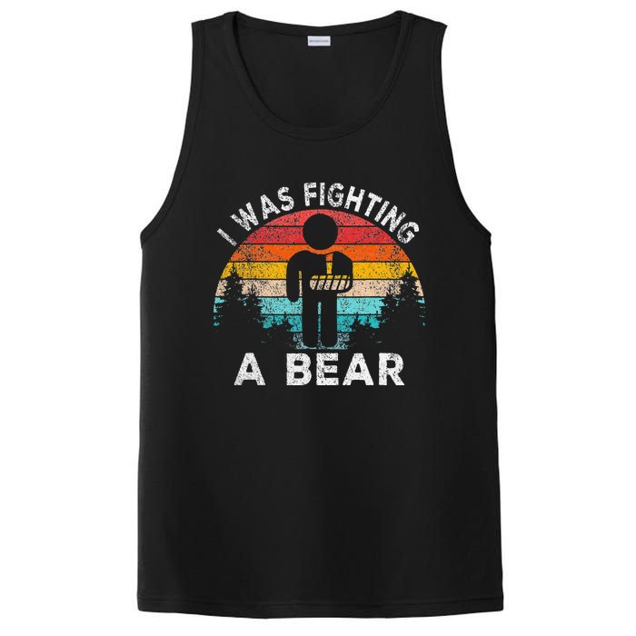 I Was Fighting A Bear Get Well Soon Broken Arm Surgery Retro PosiCharge Competitor Tank