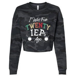 I Was Fun Twenty Ieps Ago Meaningful Gift Iep Sped Special Ed Teacher Gift Cropped Pullover Crew