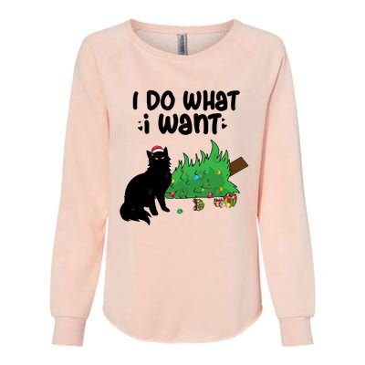 Ido Whatiwant Funny Cat Christmas Tree Cool Gift Womens California Wash Sweatshirt