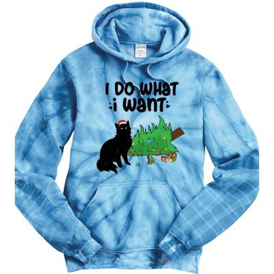 Ido Whatiwant Funny Cat Christmas Tree Cool Gift Tie Dye Hoodie