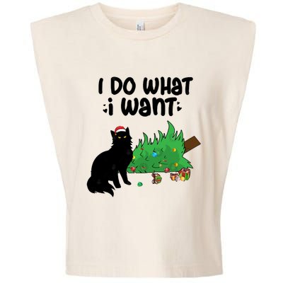 Ido Whatiwant Funny Cat Christmas Tree Cool Gift Garment-Dyed Women's Muscle Tee