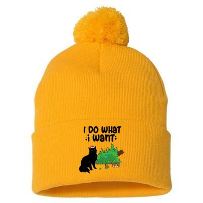 Ido Whatiwant Funny Cat Christmas Tree Cool Gift Pom Pom 12in Knit Beanie