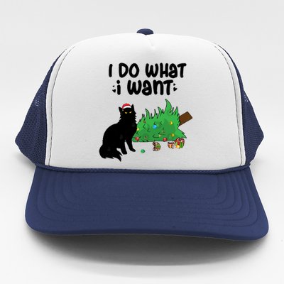 Ido Whatiwant Funny Cat Christmas Tree Cool Gift Trucker Hat