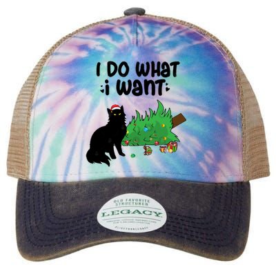 Ido Whatiwant Funny Cat Christmas Tree Cool Gift Legacy Tie Dye Trucker Hat