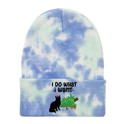 Ido Whatiwant Funny Cat Christmas Tree Cool Gift Tie Dye 12in Knit Beanie