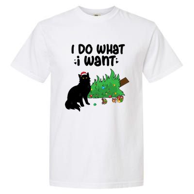 Ido Whatiwant Funny Cat Christmas Tree Cool Gift Garment-Dyed Heavyweight T-Shirt