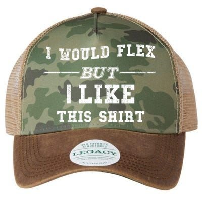 I Would Flex But I Like This Gift Funny Gift Legacy Tie Dye Trucker Hat