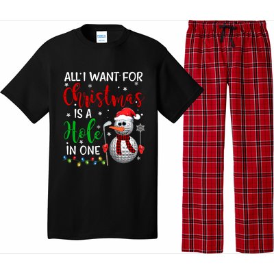 I Want For Christmas Is A Hole In One Golf Ball Snow Xmas Gift Pajama Set