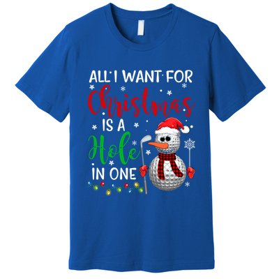 I Want For Christmas Is A Hole In One Golf Ball Snow Xmas Gift Premium T-Shirt