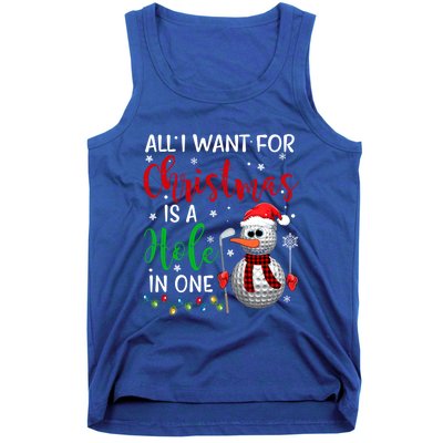 I Want For Christmas Is A Hole In One Golf Ball Snow Xmas Gift Tank Top