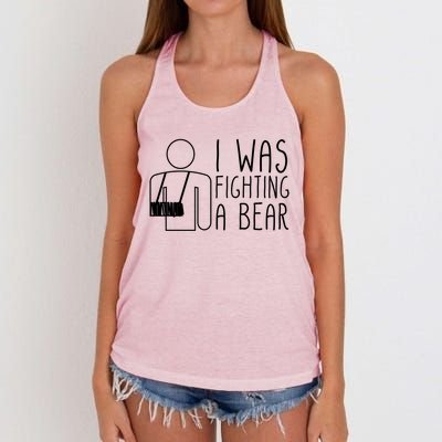 I Was Fighting A Bear Broken Arm Cool Gift Women's Knotted Racerback Tank