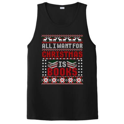 I Want For Christmas Is Books Ugly Christmas Sweater Gift PosiCharge Competitor Tank