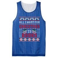 I Want For Christmas Is Books Ugly Christmas Sweater Gift Mesh Reversible Basketball Jersey Tank