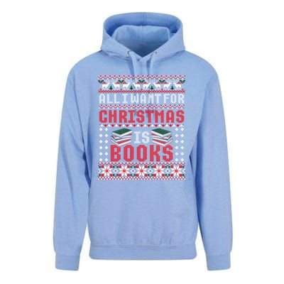 I Want For Christmas Is Books Ugly Christmas Sweater Gift Unisex Surf Hoodie