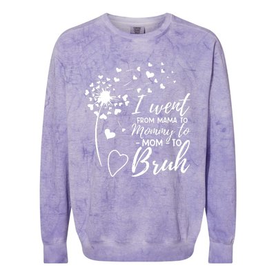 I Went From Mom Bruh Gifts Mothers Day Best Mom Ever Colorblast Crewneck Sweatshirt