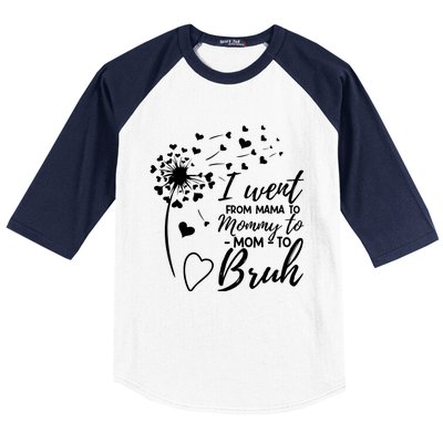 I Went From Mom Bruh Gifts Mothers Day Best Mom Ever Baseball Sleeve Shirt