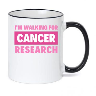 I'm Walking For Cancer Research 11oz Black Color Changing Mug