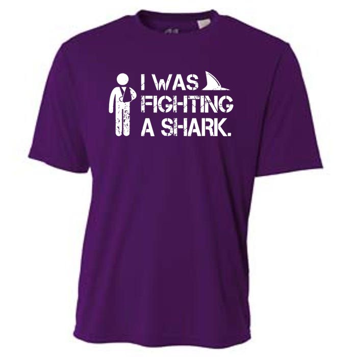 I Was Fighting A Shark Cooling Performance Crew T-Shirt