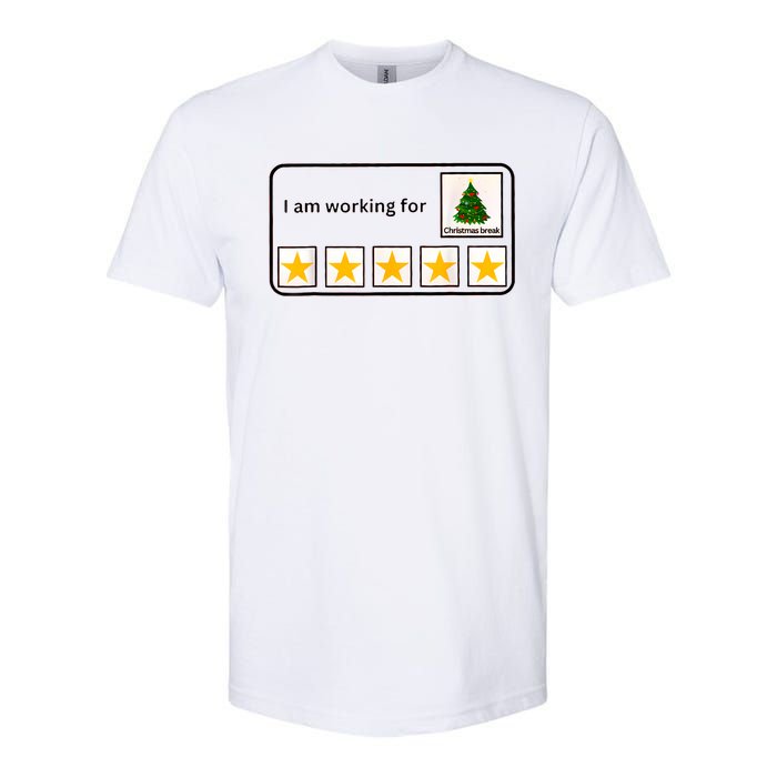 IM Working For Christmas Break 5 Stars Christmas Teacher Softstyle CVC T-Shirt