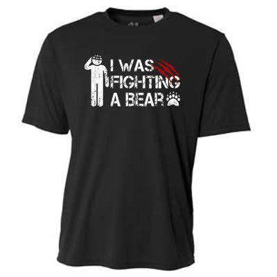 I Was Fighting A Bear Funny Head Injury Recovery Concussion Cooling Performance Crew T-Shirt