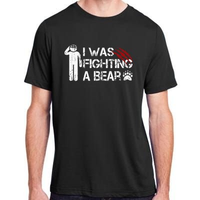 I Was Fighting A Bear Funny Head Injury Recovery Concussion Adult ChromaSoft Performance T-Shirt