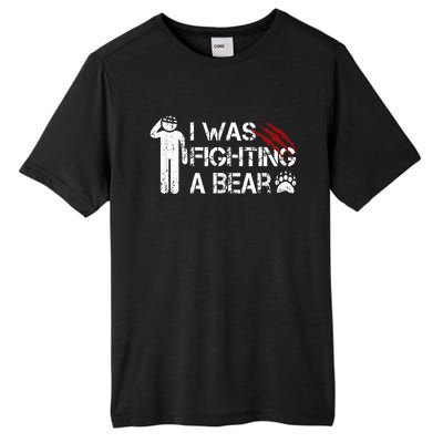 I Was Fighting A Bear Funny Head Injury Recovery Concussion Tall Fusion ChromaSoft Performance T-Shirt