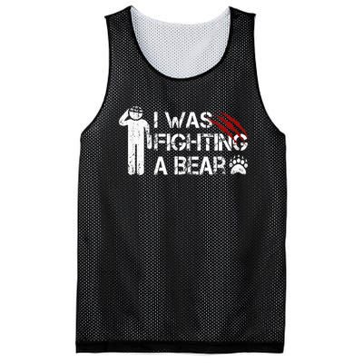 I Was Fighting A Bear Funny Head Injury Recovery Concussion Mesh Reversible Basketball Jersey Tank