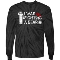 I Was Fighting A Bear Funny Head Injury Recovery Concussion Tie-Dye Long Sleeve Shirt