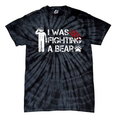 I Was Fighting A Bear Funny Head Injury Recovery Concussion Tie-Dye T-Shirt