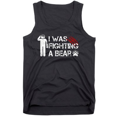 I Was Fighting A Bear Funny Head Injury Recovery Concussion Tank Top