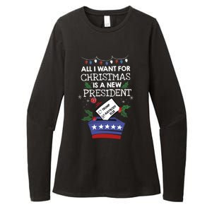 I Want For Christmas Is A New President Funny Antitrump Gift Womens CVC Long Sleeve Shirt