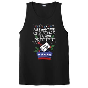 I Want For Christmas Is A New President Funny Antitrump Gift PosiCharge Competitor Tank