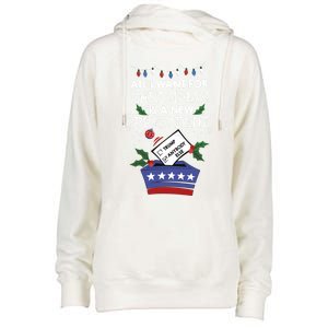 I Want For Christmas Is A New President Funny Antitrump Gift Womens Funnel Neck Pullover Hood