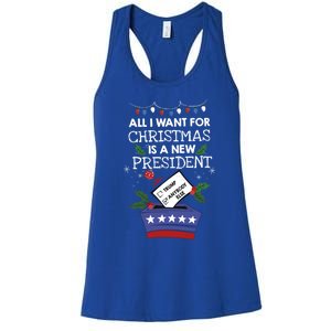 I Want For Christmas Is A New President Funny Antitrump Gift Women's Racerback Tank