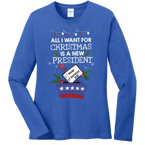 I Want For Christmas Is A New President Funny Antitrump Gift Ladies Long Sleeve Shirt