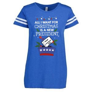 I Want For Christmas Is A New President Funny Antitrump Gift Enza Ladies Jersey Football T-Shirt