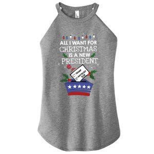 I Want For Christmas Is A New President Funny Antitrump Gift Women's Perfect Tri Rocker Tank