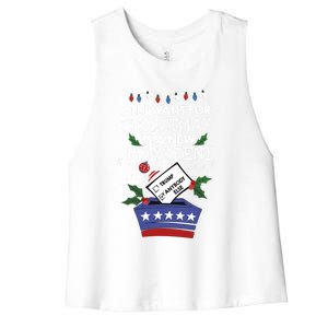 I Want For Christmas Is A New President Funny Antitrump Gift Women's Racerback Cropped Tank