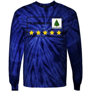 IM Working For Christmas Break 5 Stars Xmas Tree Bcba Rbt Tie-Dye Long Sleeve Shirt