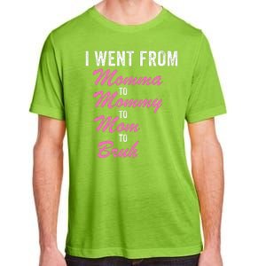 I Went From Momma To Mommy To Mom To Bruh Funny Mothers Day Women Mom Life Adult ChromaSoft Performance T-Shirt