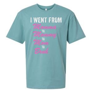 I Went From Momma To Mommy To Mom To Bruh Funny Mothers Day Women Mom Life Sueded Cloud Jersey T-Shirt