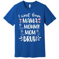 I Went From Mama To Mommy To Mom To Bruh Funny Gen Z Mom Gift Premium T-Shirt