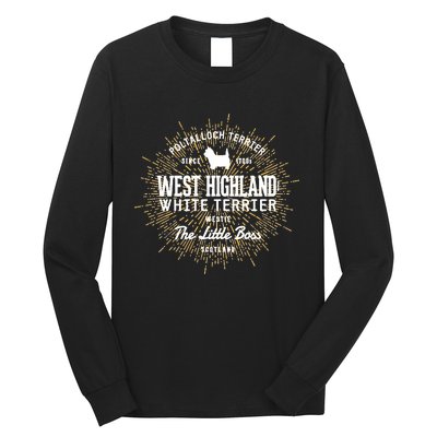 Intage Westie For Dog Lovers West Highland White Terrier Long Sleeve Shirt