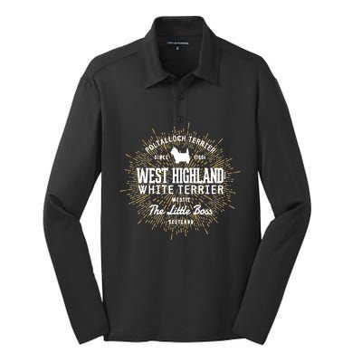 Intage Westie For Dog Lovers West Highland White Terrier Silk Touch Performance Long Sleeve Polo