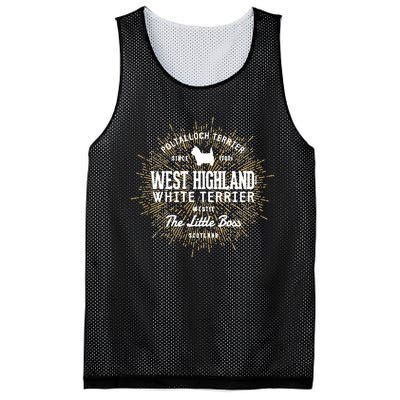 Intage Westie For Dog Lovers West Highland White Terrier Mesh Reversible Basketball Jersey Tank