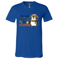 I Want For Christmas Is A Penguin Merry Christmas Gift V-Neck T-Shirt